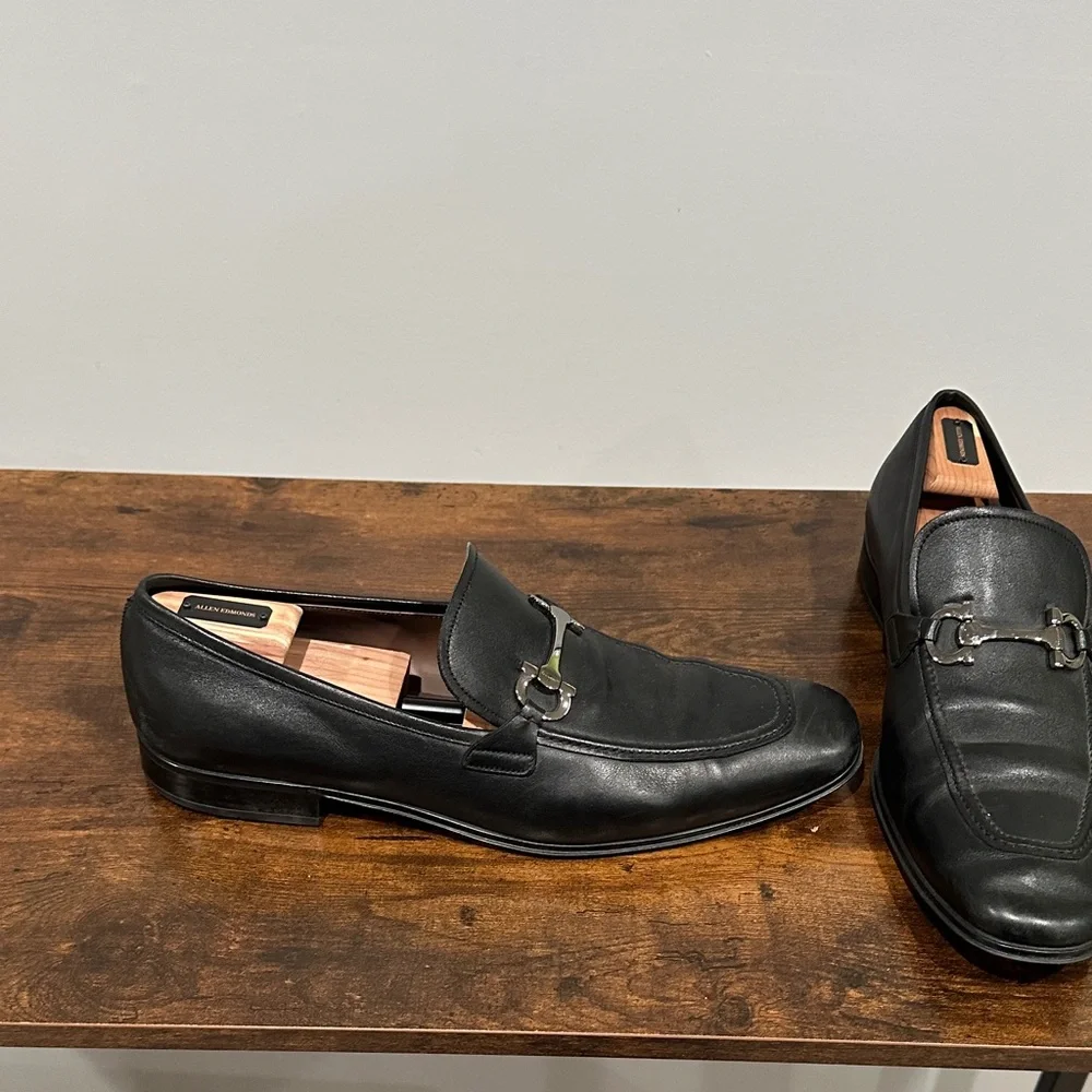 Salvatore Ferragamo Black Leather Men's Loafers / Slip-Ons - Picture 7 of 12